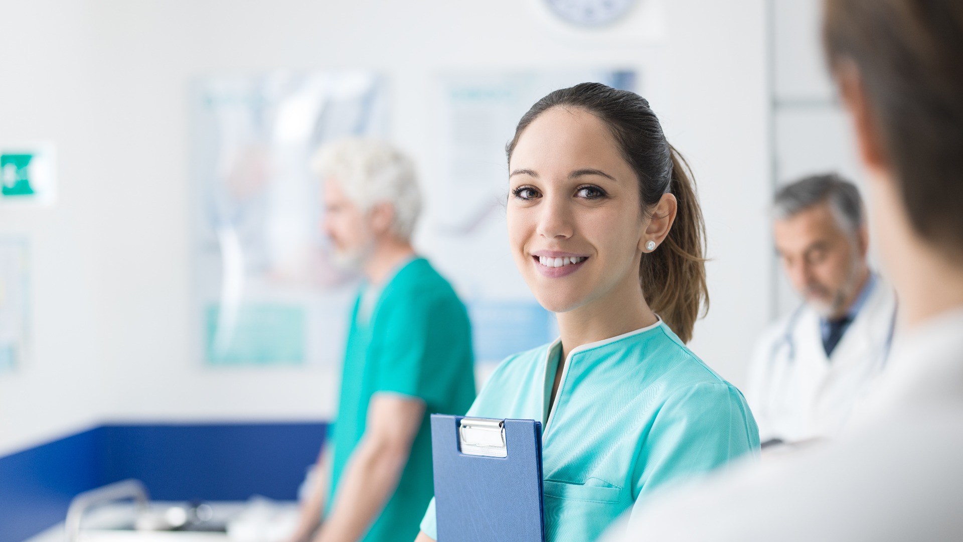 Young nurse working at the hospital