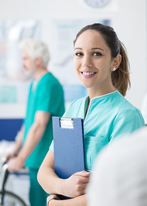 Young nurse working at the hospital